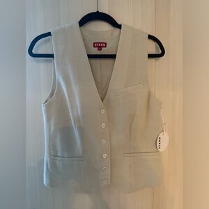 Staud Cream Button-Up Vest